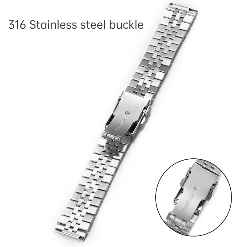 316L Stainless Steel Watchband for Jubilee Strap for Seiko SKX009 SKX007 Solid Bracelet Watch Accessories 18 19 20 21 22 24mm