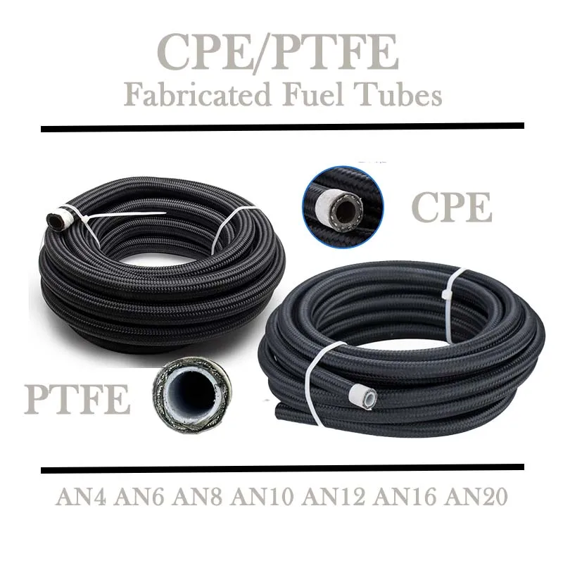 1M 3M 5M Cooler Hose Line Pipe Stainless Steel Braided Line Fuel Hose Nylon Stainless Steel Braided Inside CPE or PTFE