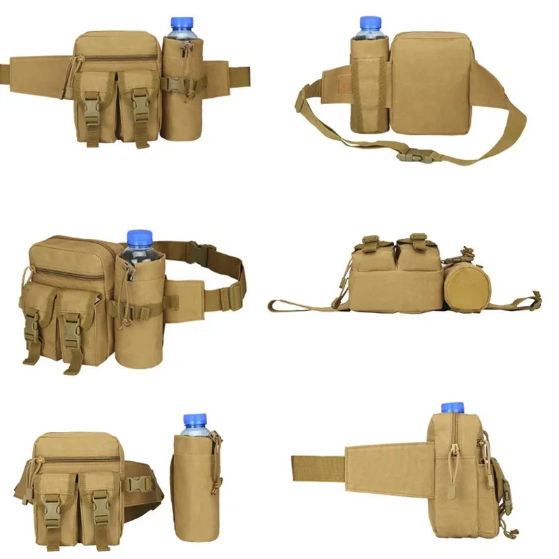 Riñonera táctica militar para hombre, bolsa deportiva de nailon, resistente al agua, para senderismo, Camping al aire libre