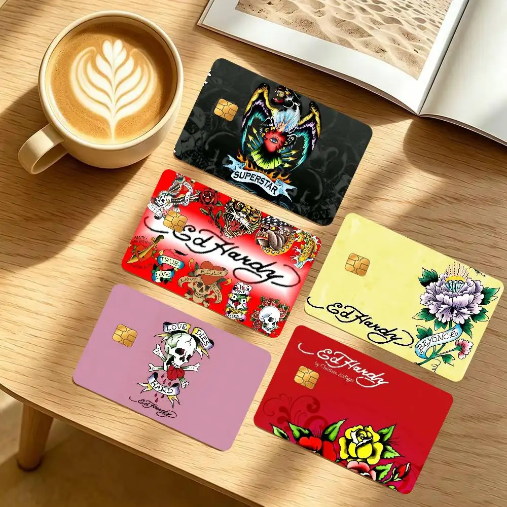 Fashion H-Hardy E-EdS LOGO  Anime Credit Card Skin Stickers For Bank Card Bus Metro Card Sticker Waterproof Women