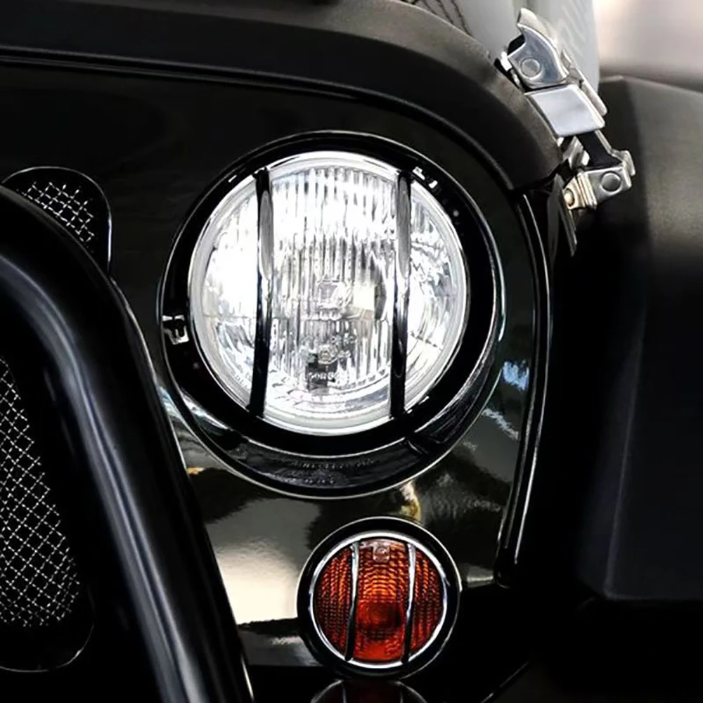 

Lantsun J012 Light Shade Taillight Cover Headlight Guard Bezels Trim Cover Set for Jeep for Wrangler JK2007-2017, Lamp Protector