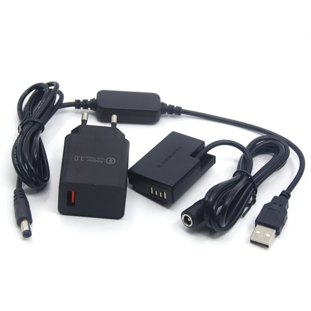 USB to DC Cable Fast 3.0 Charger DR-E18 LP-E17 Dummy Battery for Canon EOS 750D Kiss X8i T7i T6i 760D T6S 77D 800D 200D Camera