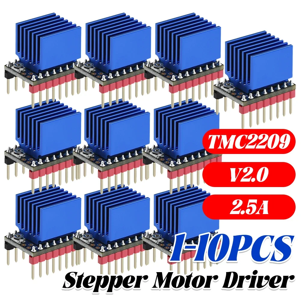 

TMC2209 V2.0 Stepper Motor Driver 2.5A Peak Stepstick Silent Driver Support Step/Dir and Uart Mode for 3D Printer SKR V1.3/1.4