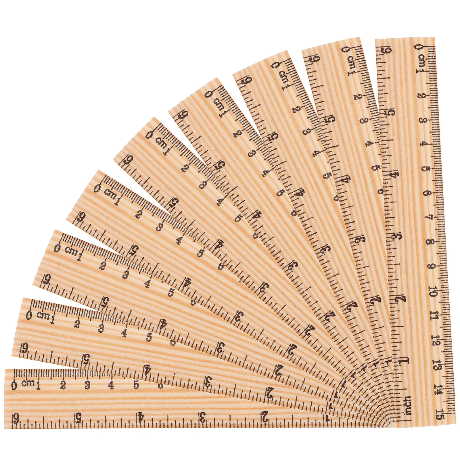30Pcs 6 Inch 15Cm Wood Straight Ruler Training Aid Precision Measuring Tool for Math Learning Drafting Design Education view 3