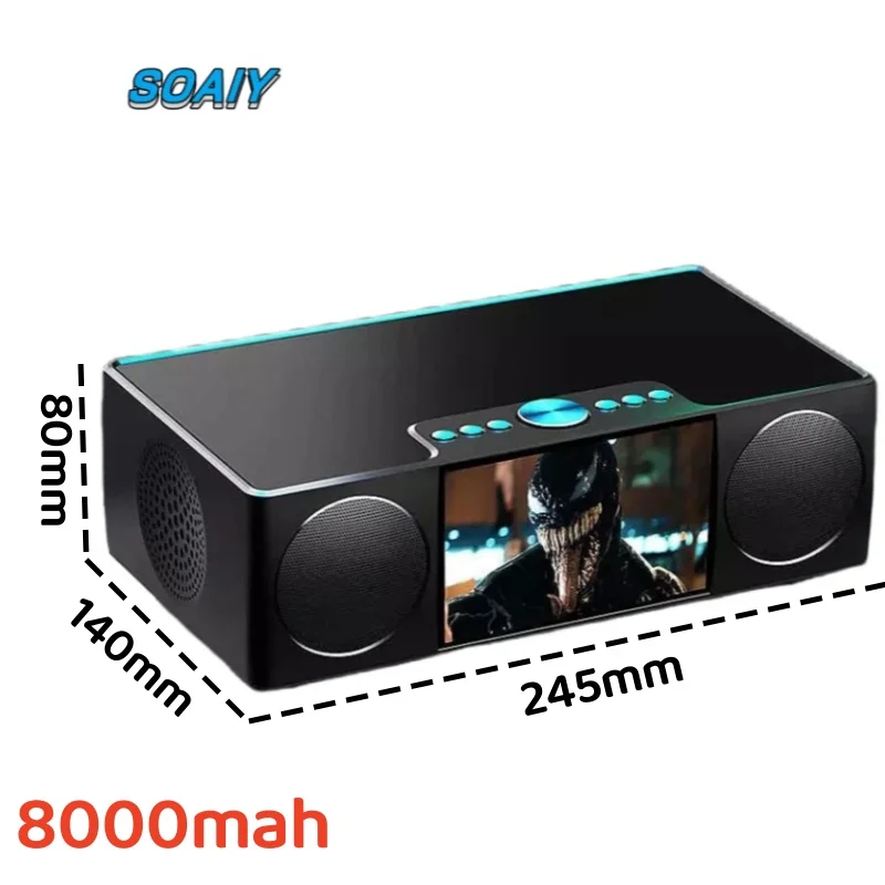 S99 Portable Caixa De Som Bluetooth HiFi Wireless Stereo Audio Subwoofer 8000mAH Video Player With Alarm Clock Home Theater