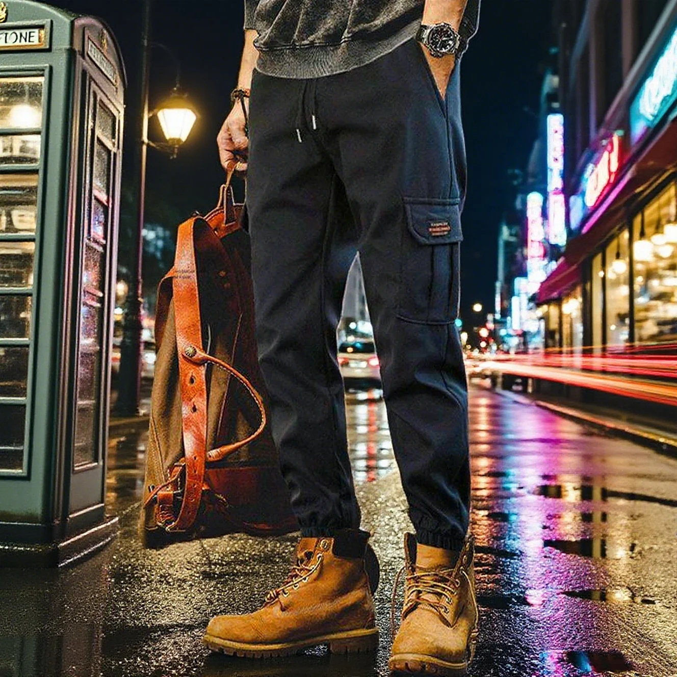 النمط الأمريكي خمر السراويل البضائع فضفاضة تناسب مستقيم الساق السراويل عارضة للرجال خفيفة الوزن الصيف واسعة الساق الحريم