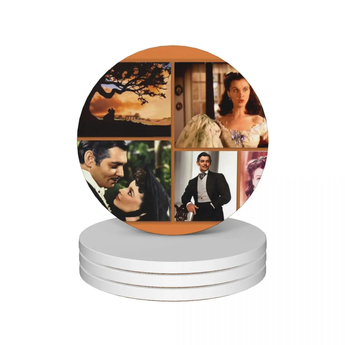 

Gone with the wind Ceramic Coasters (Set of 4) eat table for coffee mugs for the kitchen accessories Coasters