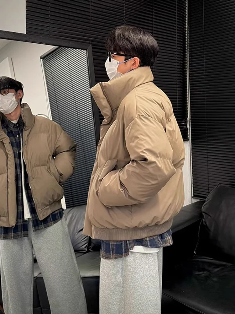 

Мужская зимняя теплая куртка с воротником-стойкой из утолщенного хлопка, молодежная модная верхняя одежда из полиэфирного волокна