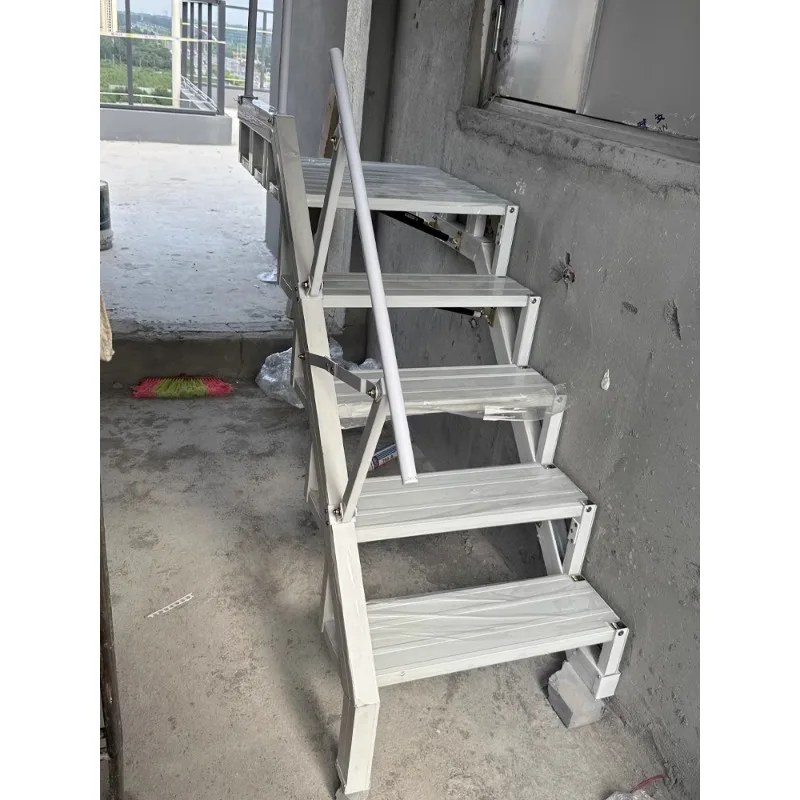 Folding steps against the wall Alloy outdoor folding ladder Home custom loft ladder