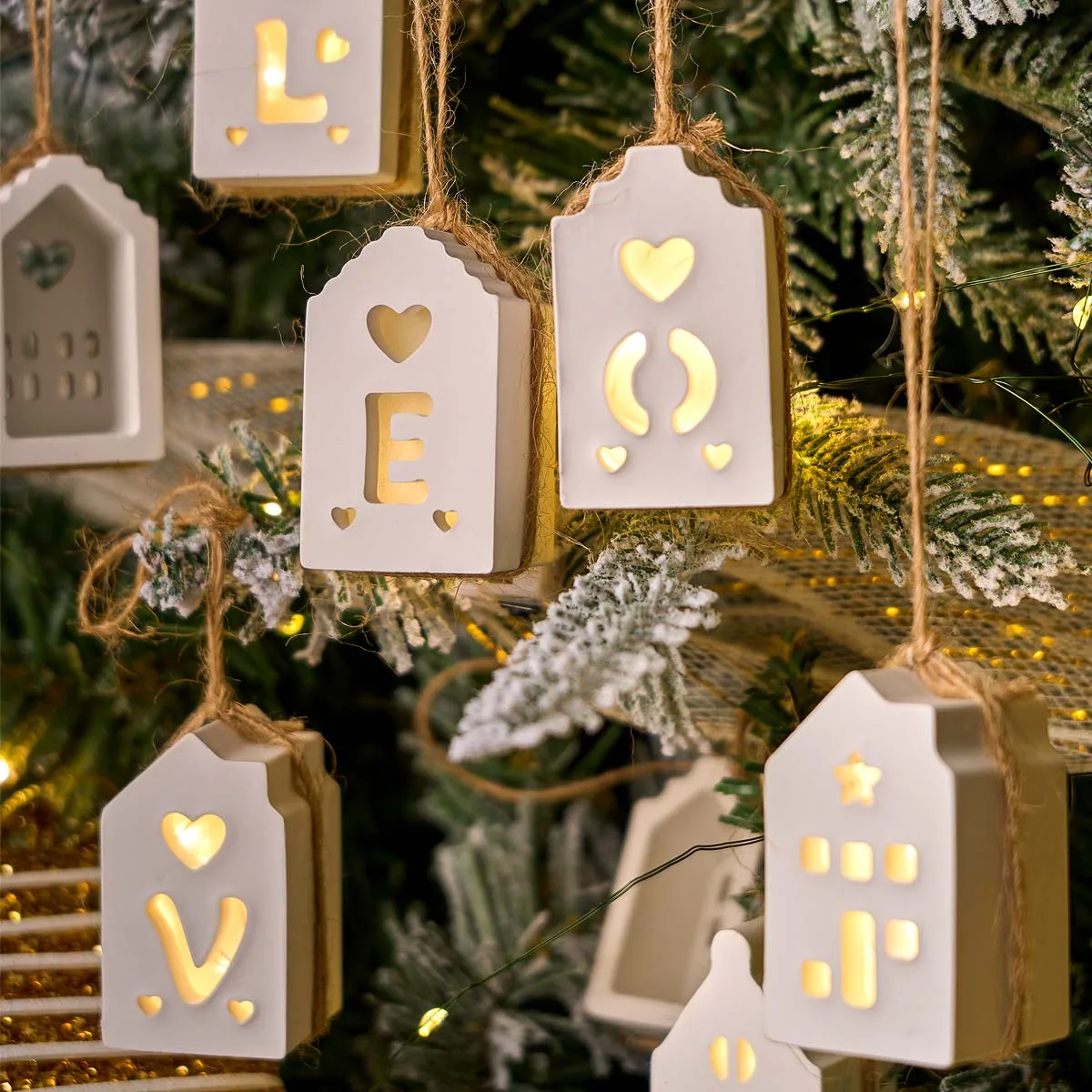 Four European Style Houses Silicone Mold DIY Handmade Heart LED Atmosphere Lighting Houses Plaster Resin Craft Casting Molds