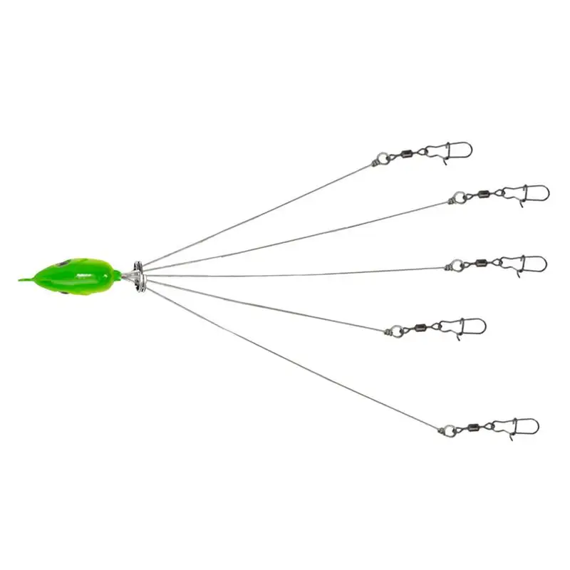 Umbrella Rig Bass Fishing Gear Group Attack Lure 5 Arms Fishing Rigs Lure With Realistic 3D Fish Eye Fishing Lures Bait Rigs