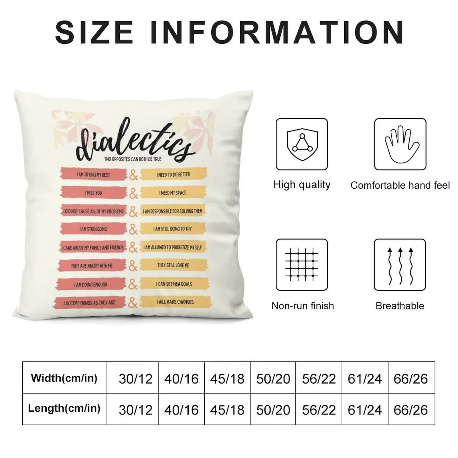 Dialectics - Dialectical Behavior Therapy (DBT) - Mental Health Matters Throw Pillow Sofa Cushions Sofa Cushions Covers pillow