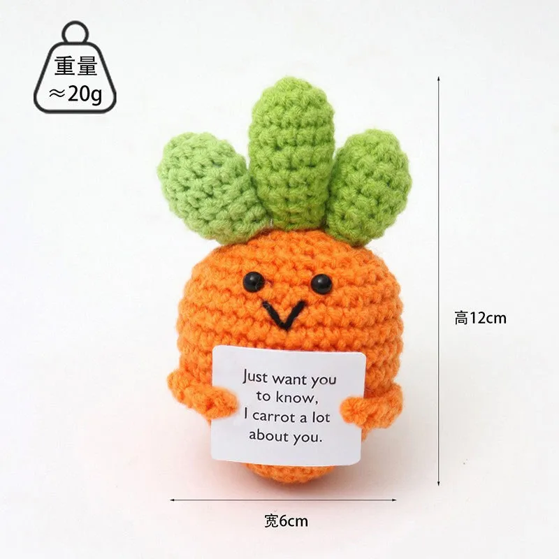 1 Pcs Mini Positive Energy Potato Hug Pocket Mini Handmade Plush Wool Knitting Doll with Card Funny Birthday Christams Gift view 4