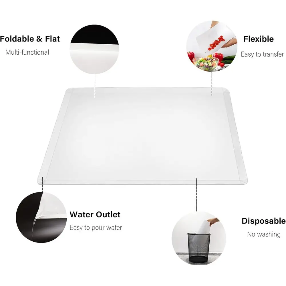 Disposable Cutting Boards 30 Count, Collapsible Cutting Board Sheet, Flexible Plastic Cutting Mat, Kitchen and Commercial Use, 1