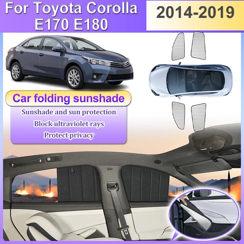 Car Coverage Sun Visors For Toyota Corolla E180 Accessories E170 2014~2019 Auto Foldable Sunshade Covers Sunshades Protect Tools
