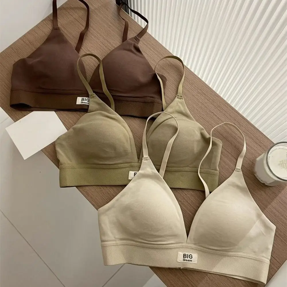 

Fashion Letter Wireless Deep V Bra Shockproof Anti-sagging Brassiere for Women Adjustable Lingerie Push Up Underwear Girls