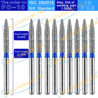 BEFULL FO Tpye 10PCS Dental Diamond Burs Polishing Teeth Stainless Steel for High Speed Handpiece  Dentistry Nail Polishing