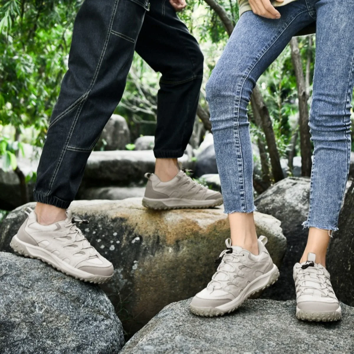 

Men's Leather Hiking & Trekking Shoes - Non-Slip Wear-Resistant Outdoor Sports Shoes, Comfortable Sneakers for Daily & Adventure