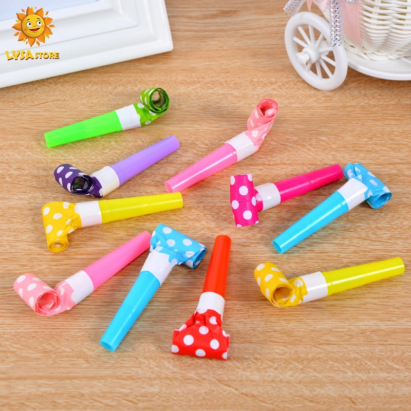 

Candy Colored Rain Whistling Children's Birthday Party Toys Trumpet Blows The Roll Cheer Leading Plastic Props Gift Giving