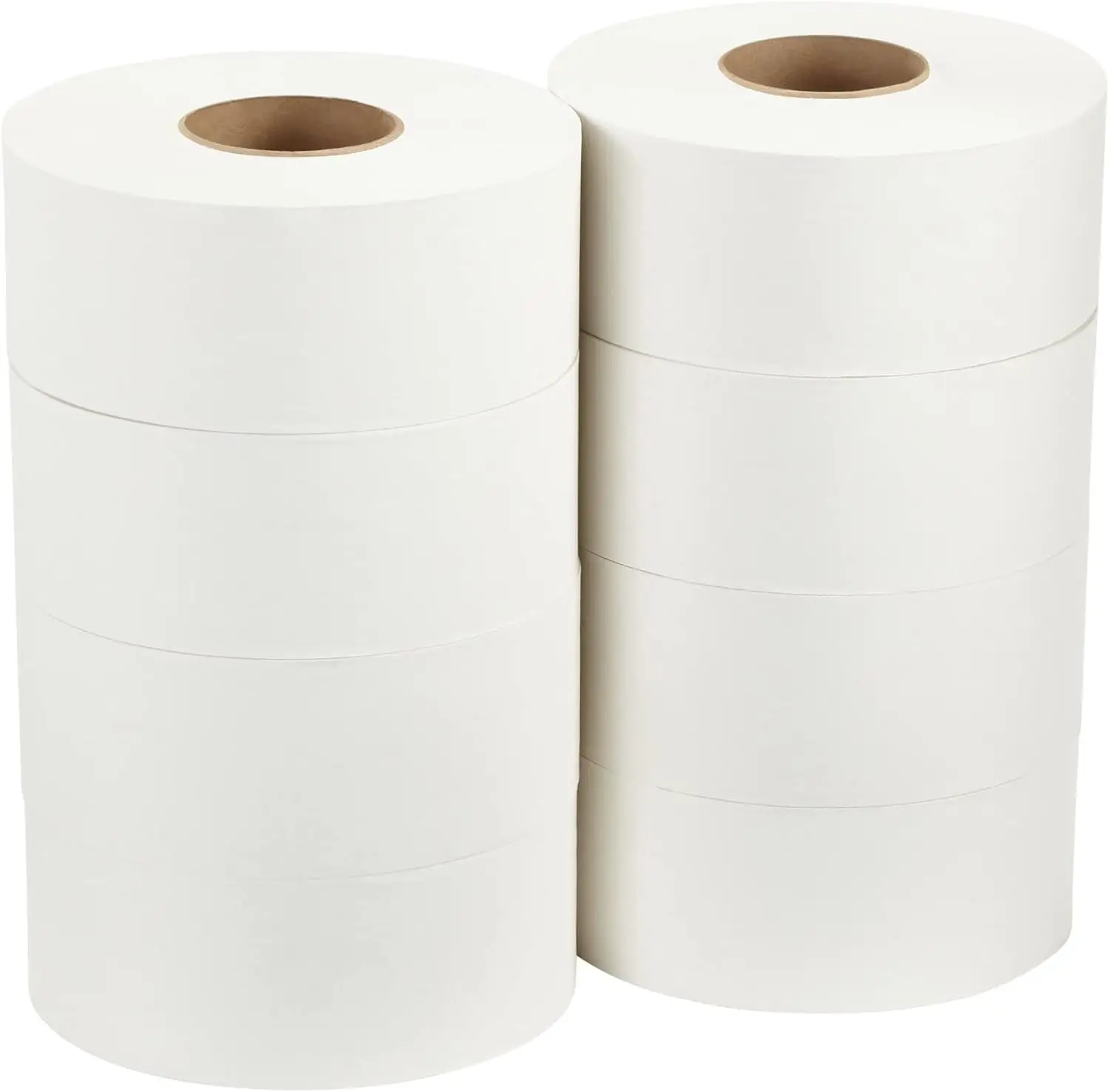 2-Ply Jumbo Jr. Papel Higiênico, 9 Polegadas, 8 Rolos por Caixa, 1000 Pés Lineares por Rolo