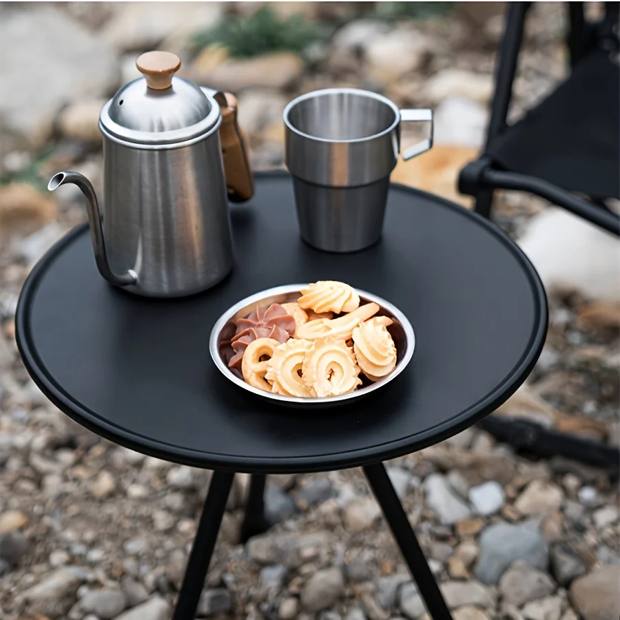 

Folding Round Table Portable Telescopic Outdoor Three-legged Dining Table Aluminum Alloy Coffee Table Hike Picnic Liftable Table