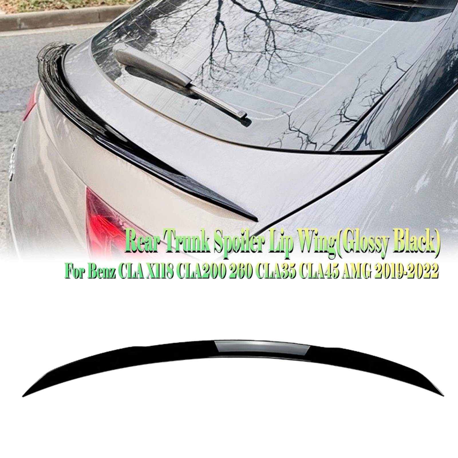 

For Mercedes-Benz CLA Class X118 CLA200 260 CLA35 CLA45 AMG 2019-2022 Hatchback Rear Trunk Lid Middle Spoiler Wing Center Lip