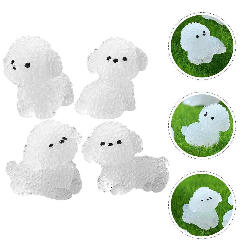 12 Pcs -in-the-dark Puppy Micro Landscape Fairy Garden Ornament Resin Decoration Dogs Miniature Figurines Statue
