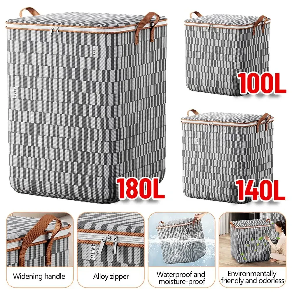 100/140/180L Quilt Storage Box Waterproof Clothes Storage Bags Large Capacity Wardrobe Organizers Space Saving for Clothes Quilt