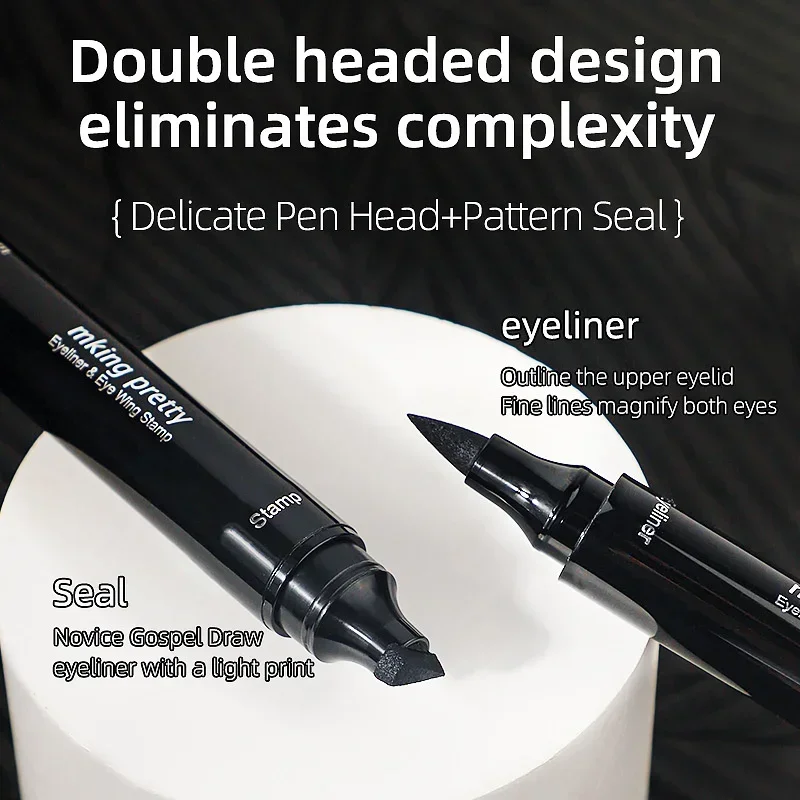 Heallor Double Head Eyes Liner Liquid Make Up Pencil Waterproof Black Makeup timbri Eyeliner Pencil Lasting Eye Cosmetic