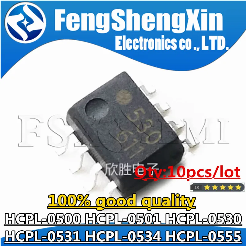 10pcs HCPL-0500 500 HCPL-0501 501 HCPL-0530 530 HCPL-0531 531 HCPL-0534 534 HCPL-0555 555 SOP8 Chips