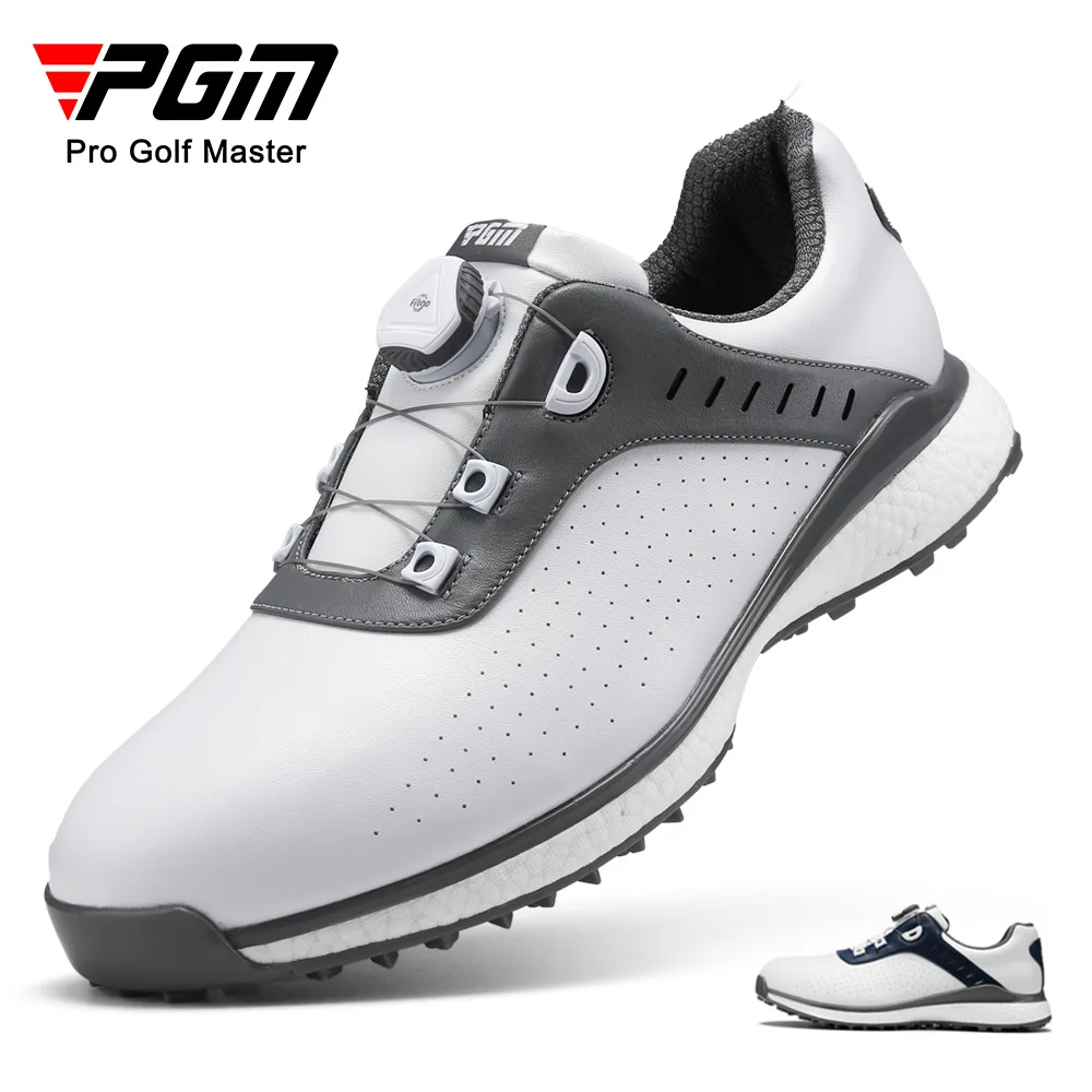 pgm-men-golf-shoes-knob-shoelaces-anti-side-slip-waterproof-men's-popcorn-soft-sole-sports-shoes-sneakers-xz244