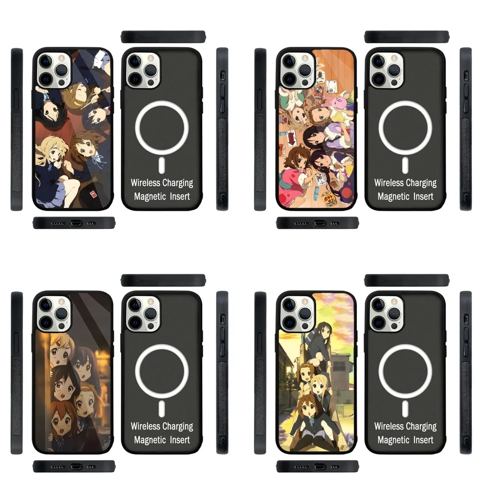 K-K-ON Anime Phone Case Strong Magnetic For IPhone 15,14,13,Pro,Max,Plus,11,12,Mini For Magsafe Wireless Charging