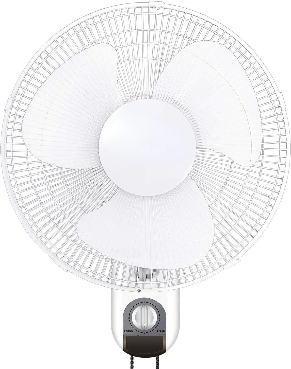 

Adjustable 16 Inch White Digital Wall Mount Fans with 90 Degree Tilt, 3 Speed Settings, and 2 count (Pack of 1) for Household Us