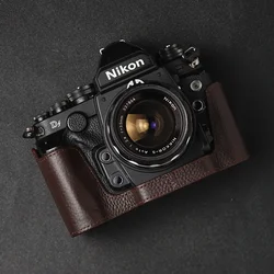 Genuine Real Leather Half Camera Case Bag Cover For Nikon DF Case F3/F2/F/FM2/FM3A Case Camera Bag Photography Accessories