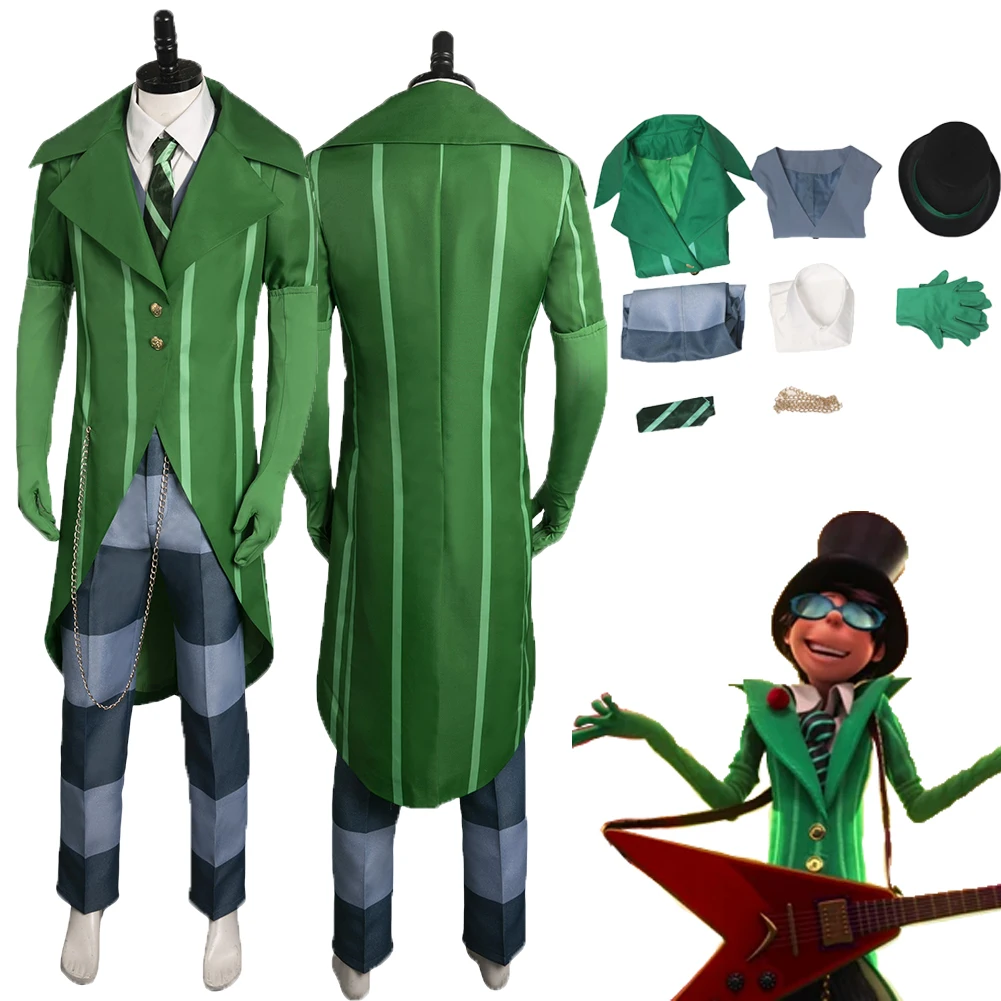 Movie Dr. Seuss' Cos The Lorax Villain Onceler Cosplay Costume Green Suit For Men Roleplay Outfits Halloween Carnival Suit