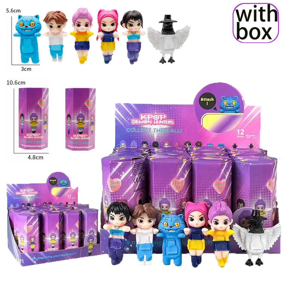 

2025 venda quente pop demon hunters caixa cega série anime figuras ornamentos bonecas fãs crianças presente caixa cega aleatória