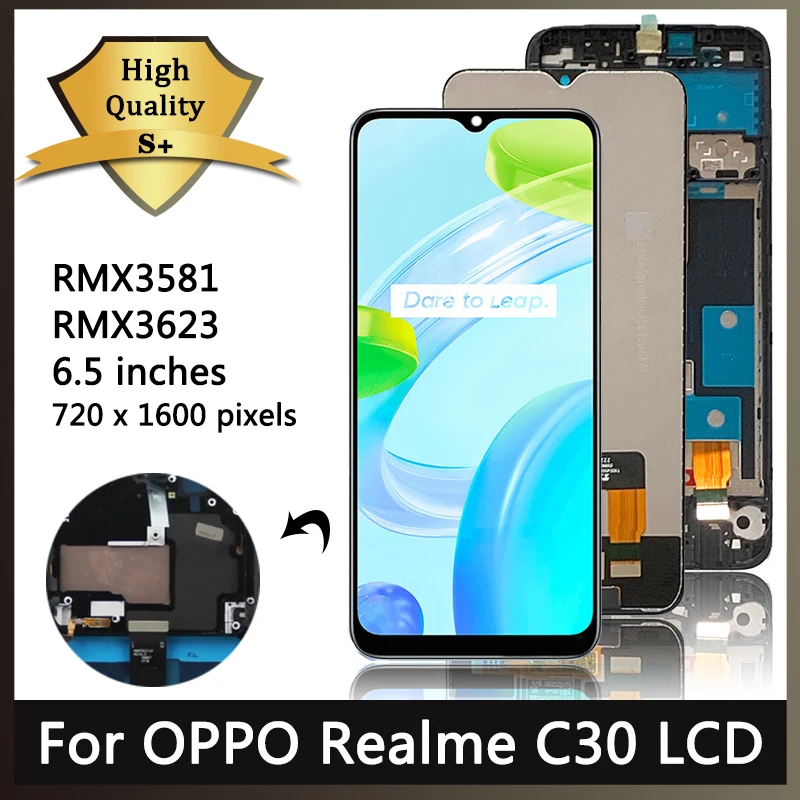 

Original 6.5" For OPPO Realme C30 LCD RMX3581, RMX3623 Display Touch Screen Replacement Digitizer Assembly For RealmeC30 LCD