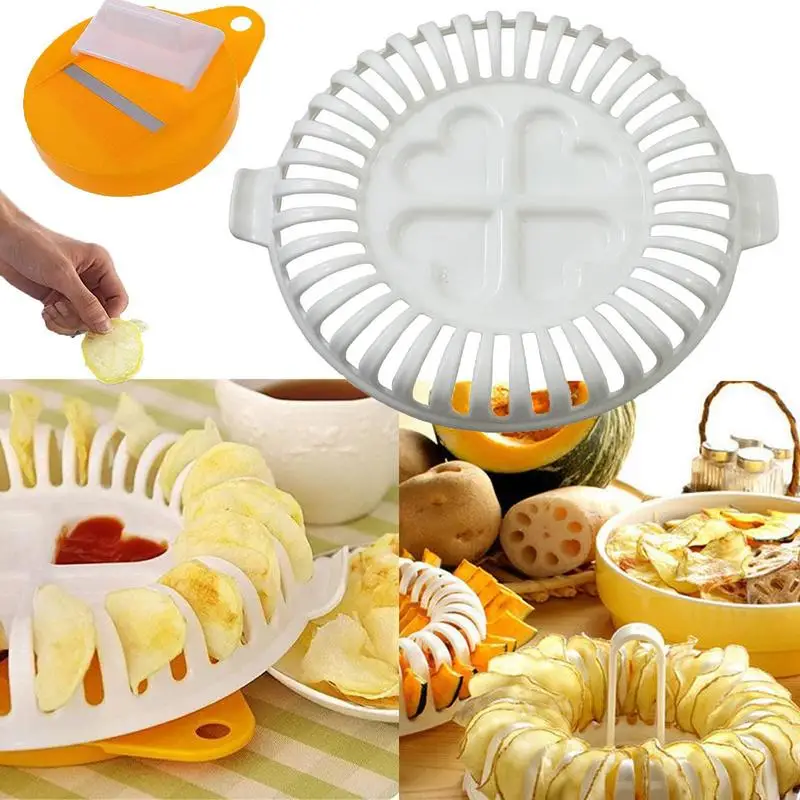 Multifunctional Chips Maker Microwave Degreased Potato Chips Maker Potato Chips Maker  Baking Dishes & Pans Chips Rack ﻿