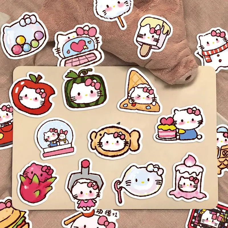 90Pcs Kawaii Sanrio Hello Kitty Stickers Girl Decals Decoration Diary Scrapbook Laptop Luggage Waterproof Sticker Kid Toys