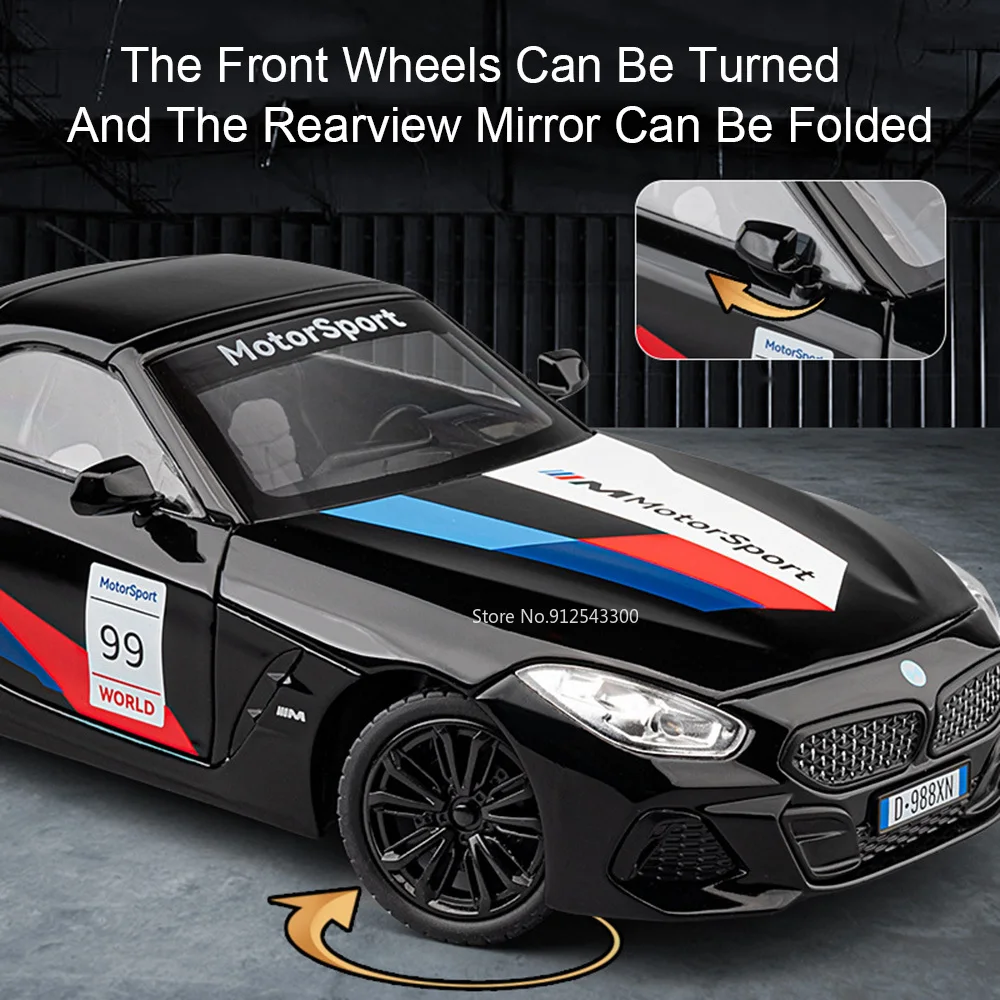 1:22 Z4 i8 Roadster modèle jouet voiture roue direction musique lumière retirer Absorption des chocs voitures de sport modèles passe-temps ornements