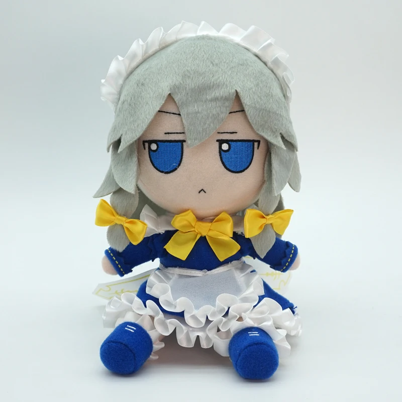 20Cm Touhou Project Anime Figure Izayoi Sakuya Kawaii Plush Stuffed Doll Desktop Headboard Decoration for Children Toy Gifts