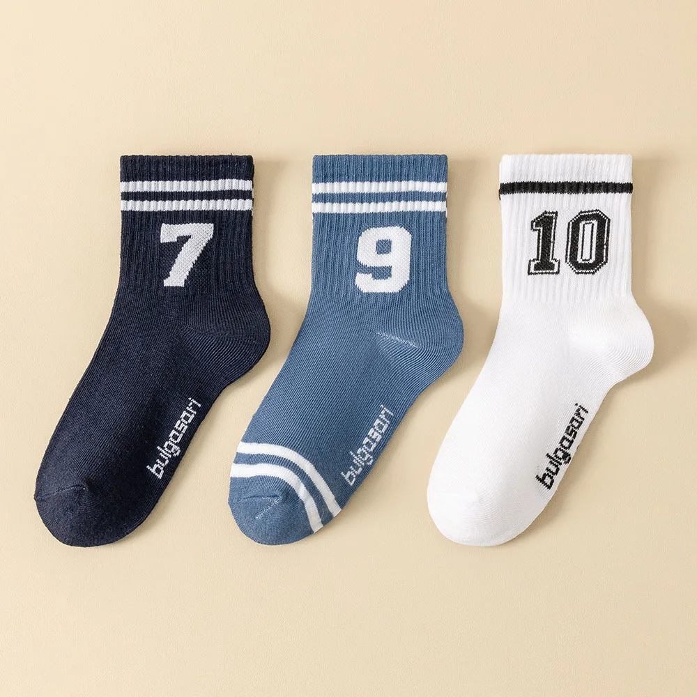 

3 Pairs Kids Socks Basketball Football Training Socks Four Seasons School Socks Breathable Soft Sports Socks for Boys and Girls