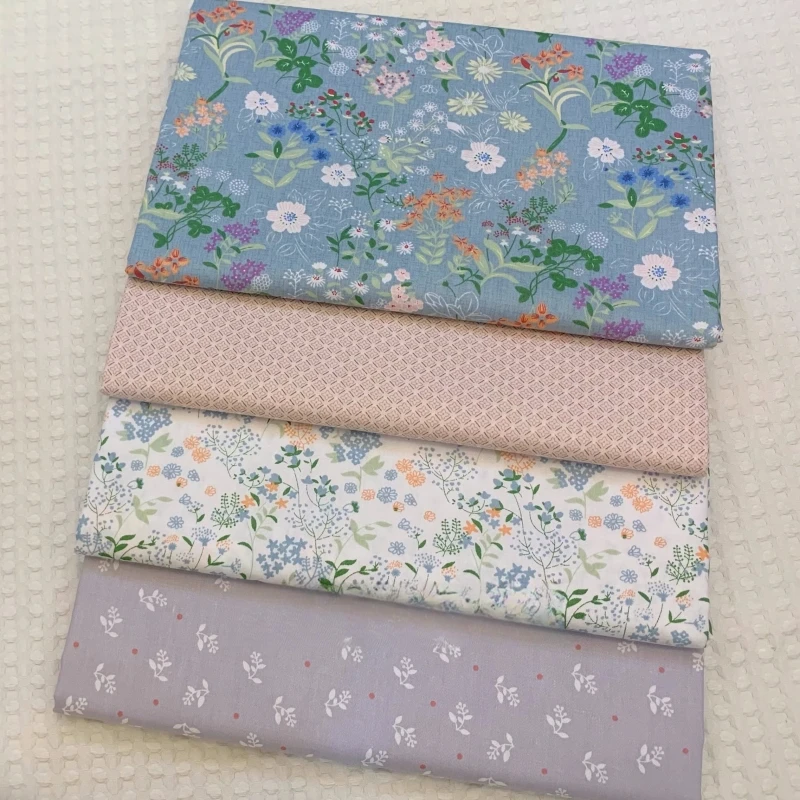 

160x50cm Green Leaf Pure Cotton Twill Printed Fabric with Botanical Patterns for Bedding Sewing Cloth