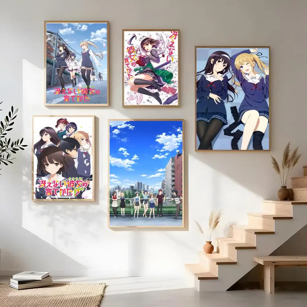 Póster de caligrafía con pintura de Anime Saekano para decoración de sala de estar, decoración del hogar, pintura en lienzo