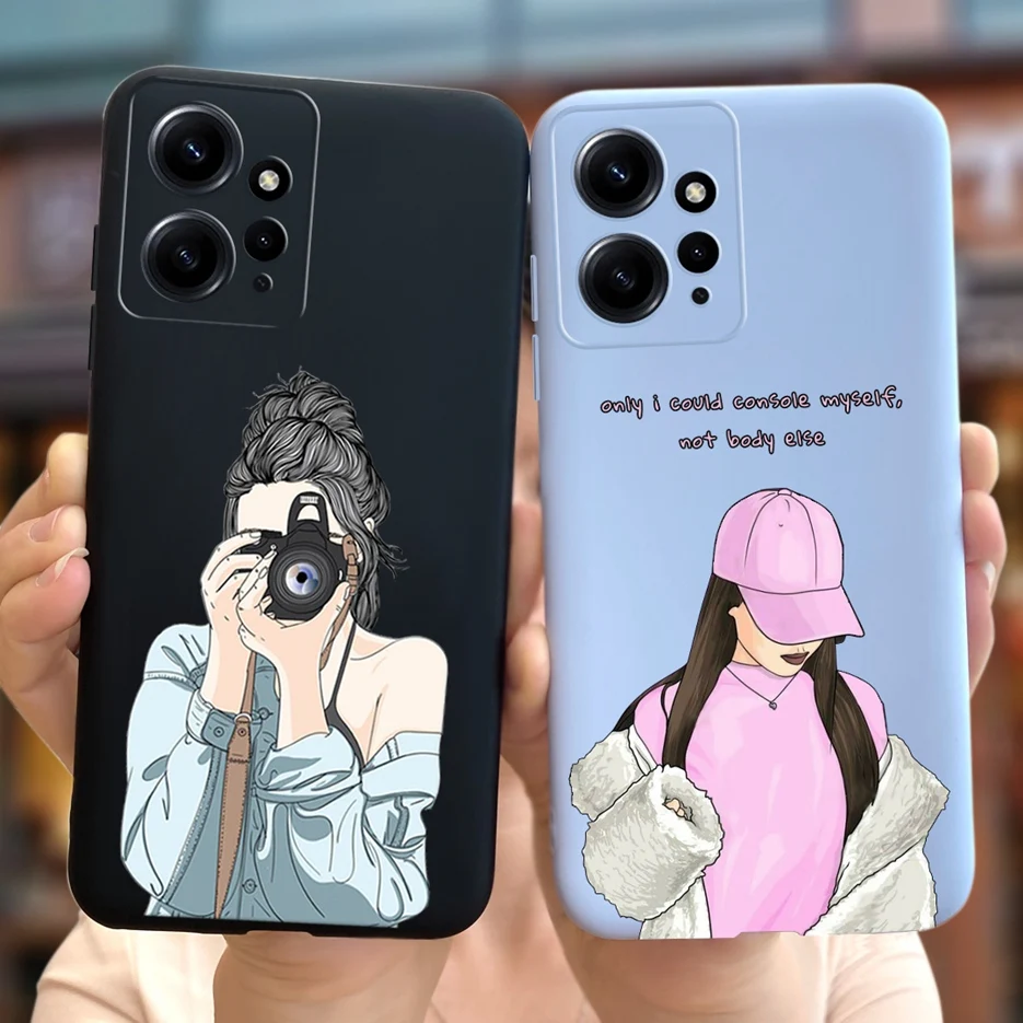 For Xiaomi Redmi Note 12 4G Case Cute Cartoon Girls Cover Soft Silicone Phone Case For Redmi Note 12 Pro+ Note12 Pro Plus Bumper