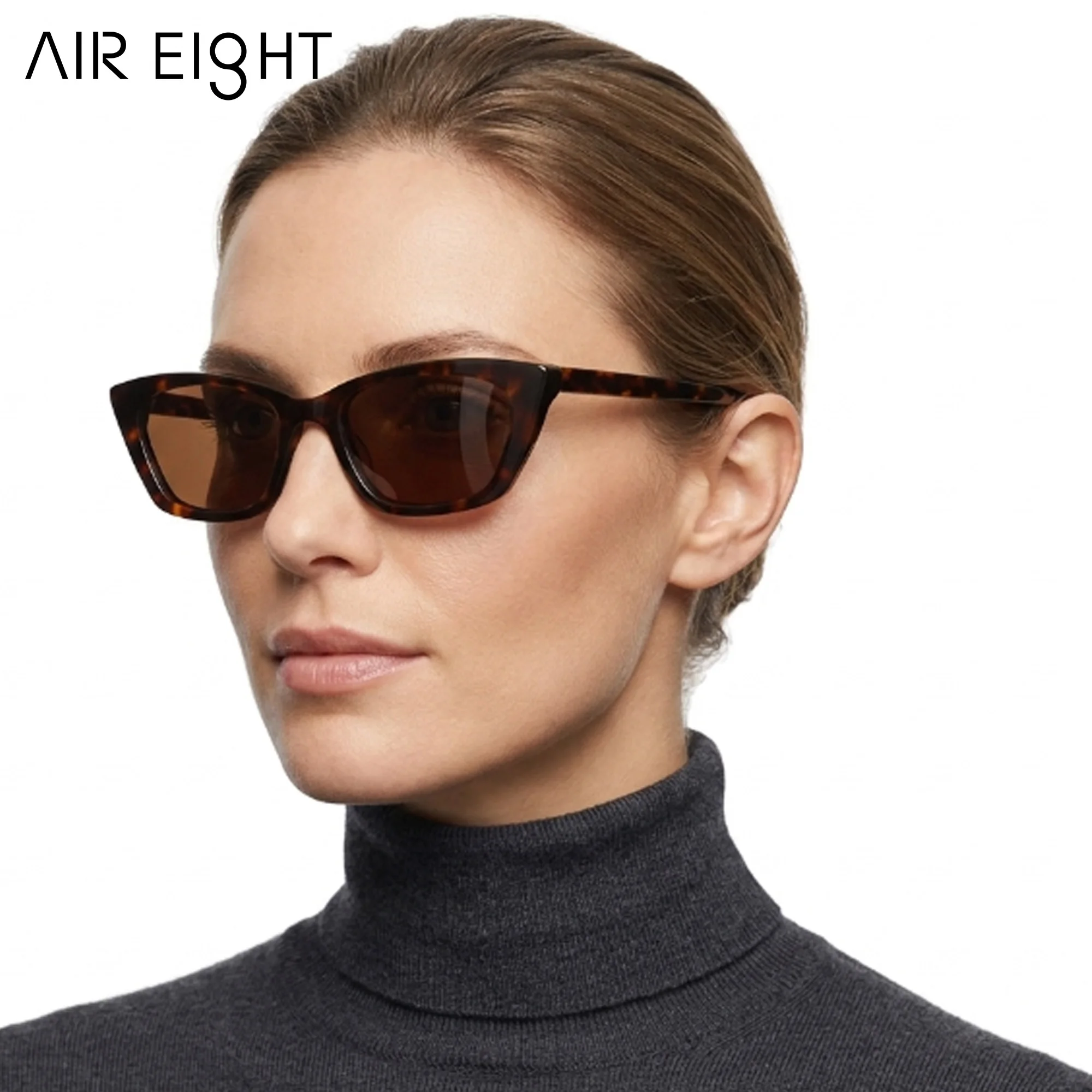 AIR EIGHT Small CatEye Handmade Acetate Polarized Sunglasses for Women Retro Fashion UV400 Protection Stylish Ladies Sun Glasses