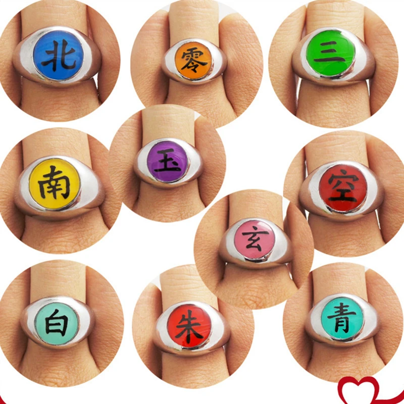 Anime NARUTO Akatsuki Ring Pain Uchiha Itachi Orochimaru Deidara Pain Cosplay Rings Halloween Costume Accessories For Unisex