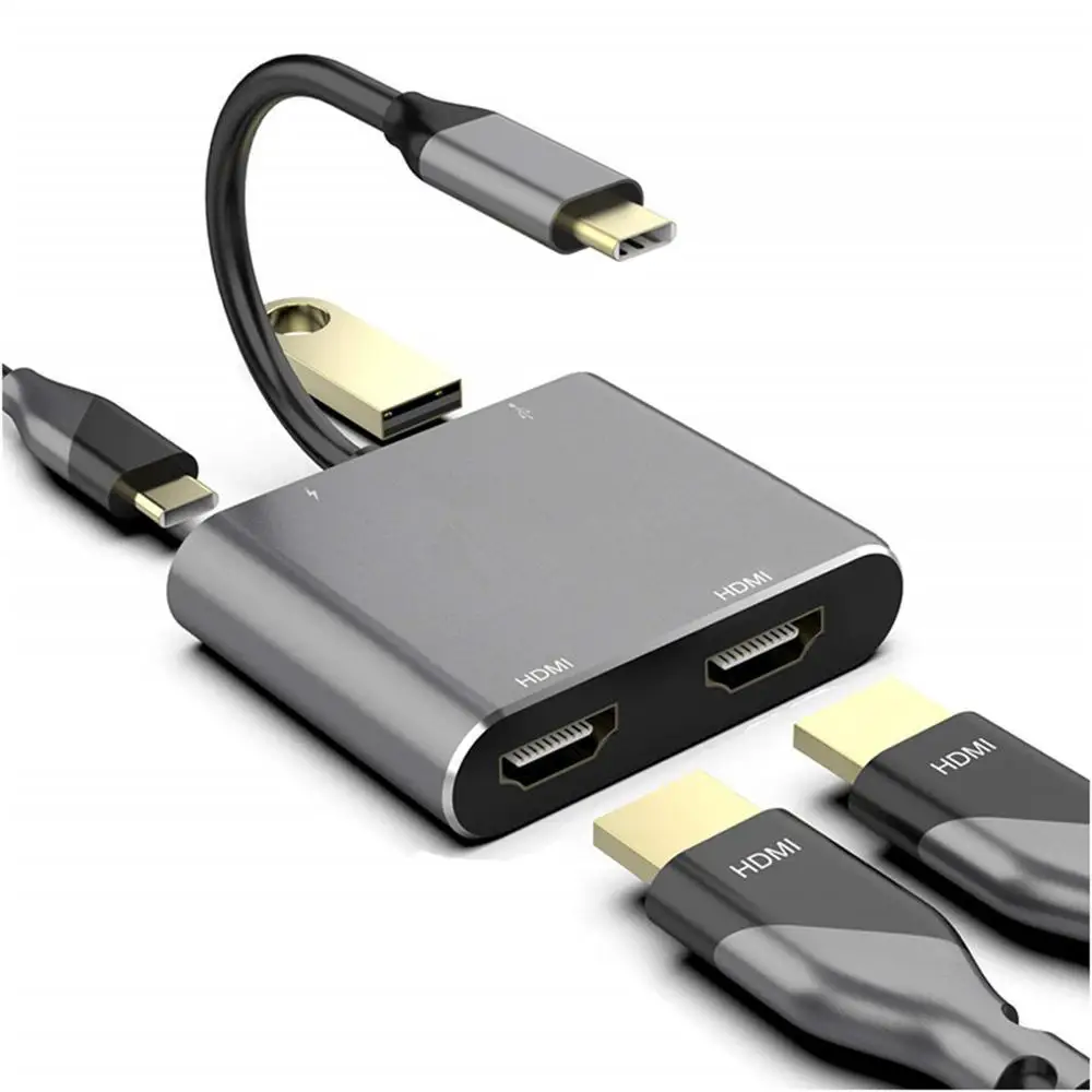 Typec a Dual HDMI Pantalla Dual 4 en 1 Dock Switch Teléfono Rog Tablet USB-C Dock 4k