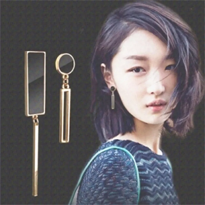 Korean Geometric Long Asymmetric Earrings 2026 Metal Earing Hanging Fashion Women Party Jewelry Pendientes Brincos