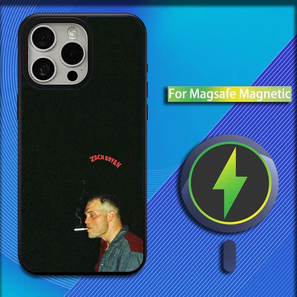 Singer Z-Zach Bryan Phone Case For iPhone 16,15,14,13,12,11,Plus,Pro,Max,Mini Magsafe Magnetic Wireless Charging